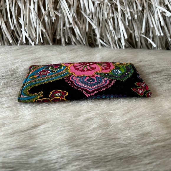 VERA BRADLEY Symphony In Hue 2009 Checkbook Cover Black Red Paisley Y2K Green - Picture 9 of 12